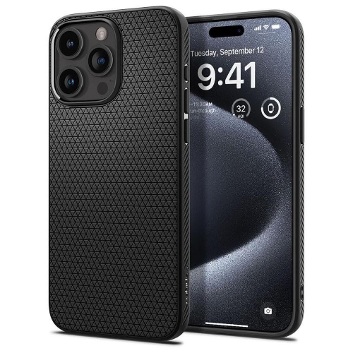 Удароустойчив Калъф Spigen Liquid Air за iPhone 15 Pro, ACS06704, Matte, Черен