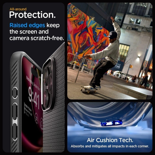 Удароустойчив Калъф Spigen Liquid Air за iPhone 15 Pro, ACS06704, Matte, Черен