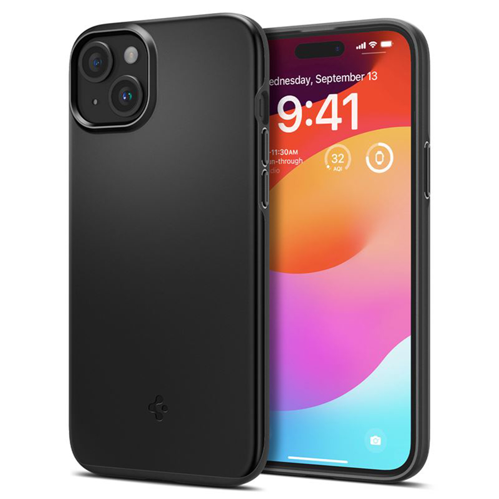 Калъф Spigen Thin Fit за iPhone 15, ACS06776, Черен