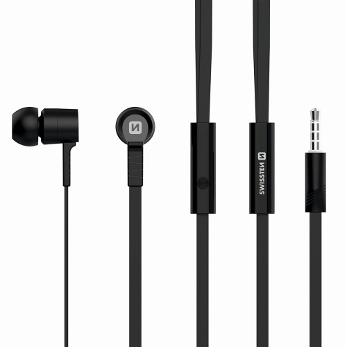 Слушалки с микрофон SWISSTEN, Rainbow YS-D2, Jack 3.5mm, Черен