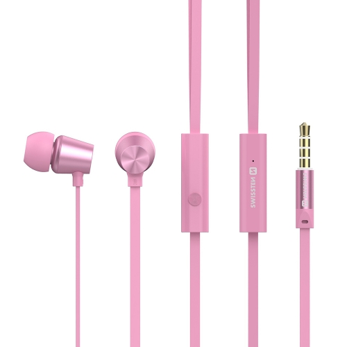 Слушалки с микрофон SWISSTEN Dynamic YS500, Jack 3.5mm, Розов