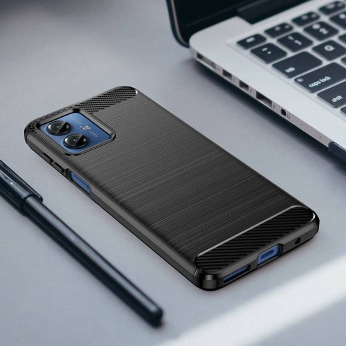 Силиконов Калъф Carbon за Motorola Moto G14, Черен