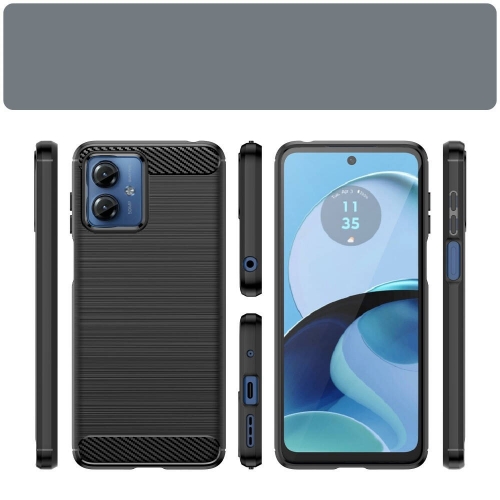 Силиконов Калъф Carbon за Motorola Moto G14, Черен
