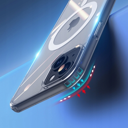 Удароустойчив калъф MagSF за iPhone 15 Plus, Прозрачен