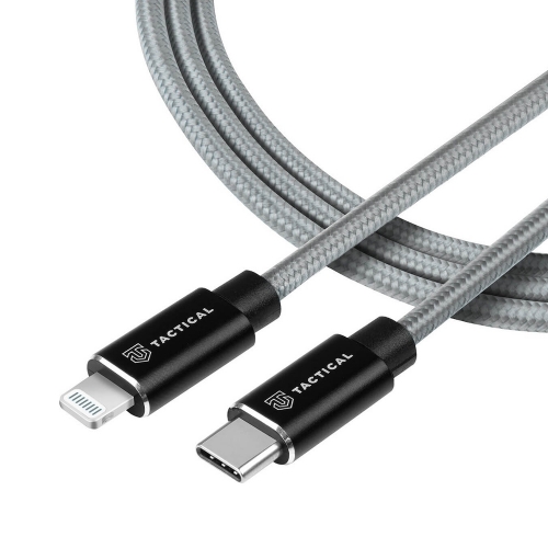 Кабел Tactical, Fast Rope Kevlar, USB-C към Lightning, MFI, 1m, Сив