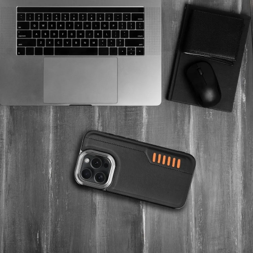 Удароустойчив калъф MILANO за iPhone 15 Pro, Черен