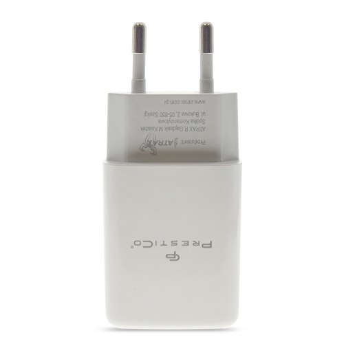 Зарядно 220V Prestico F7S, 1xUSB, с кабел Lightning, 2.4A, Бял