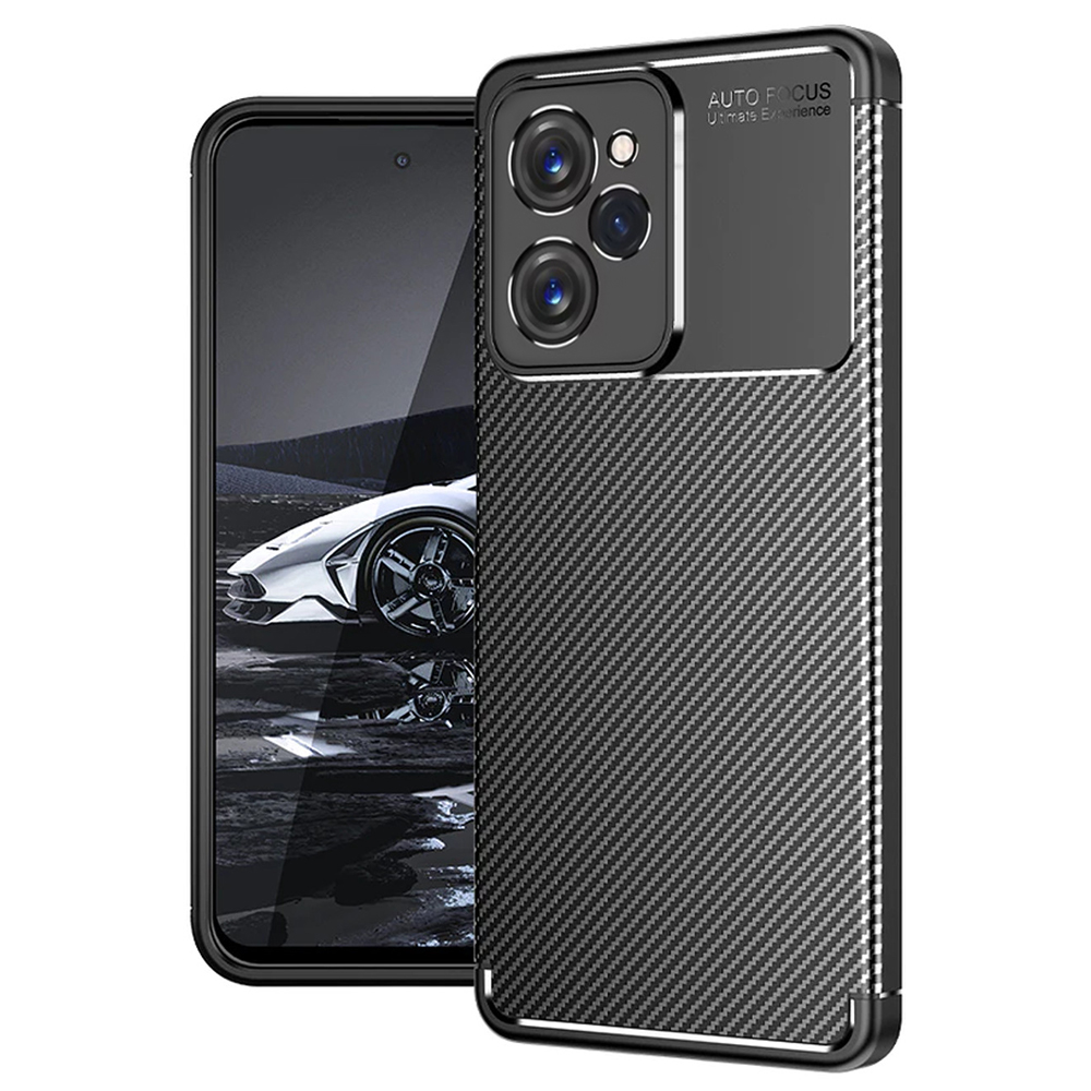 Силиконов Калъф Carbon Fibre Texture за Xiaomi Poco X5 Pro, Черен