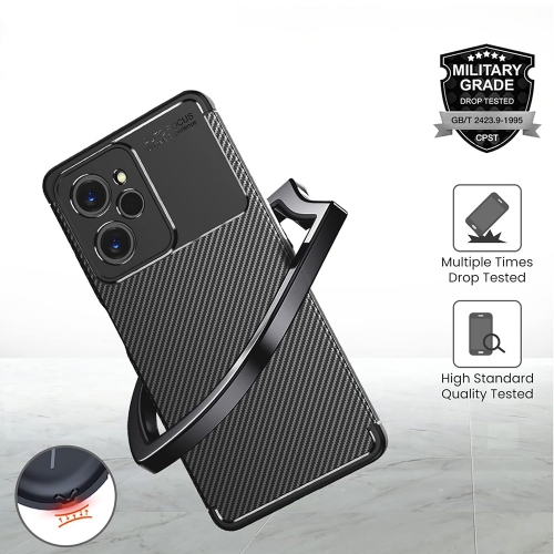 Силиконов Калъф Carbon Fibre Texture за Xiaomi Poco X5 Pro, Черен
