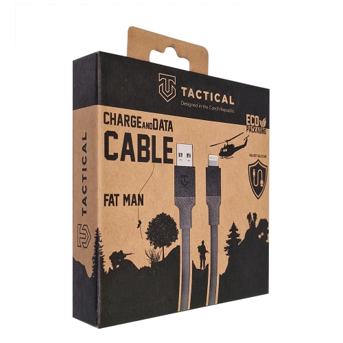 Кабел Tactical Fat Man от USB-A към Lightning, 1m, Сив
