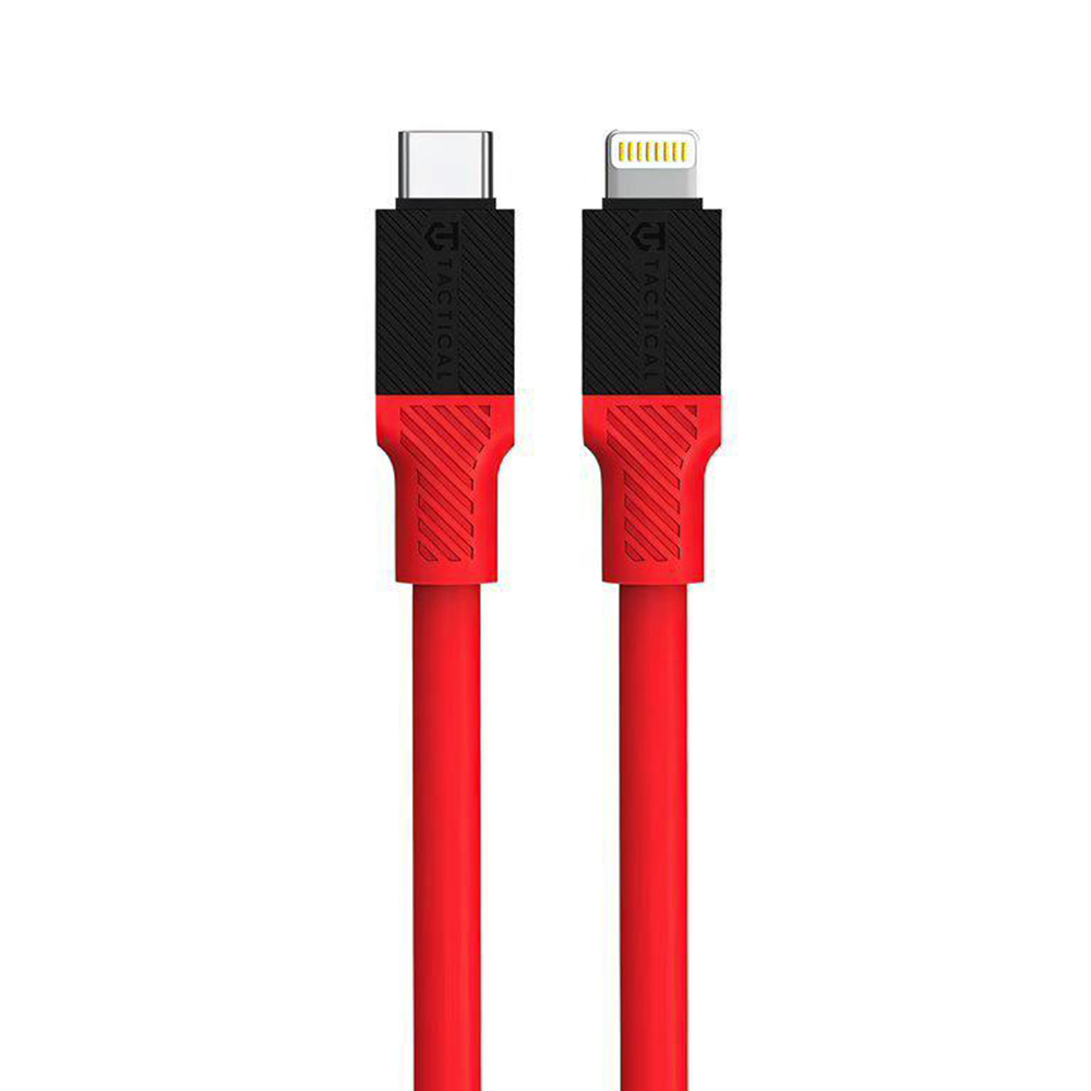Кабел Tactical Fat Man от USB-C към Lightning, 1m, Червен