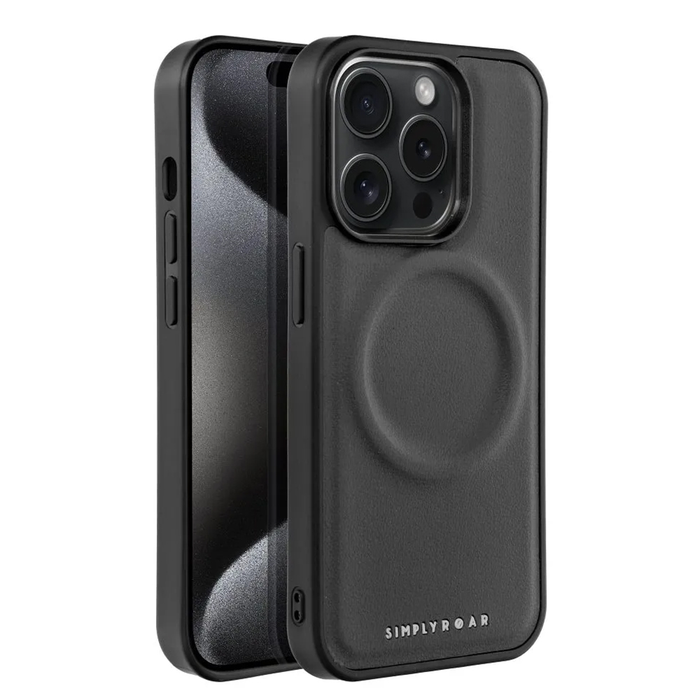 Удароустойчив калъф Roar Morning за iPhone 15 Pro, Черен