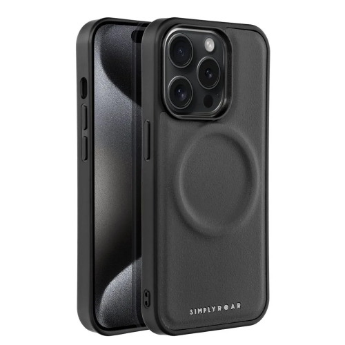 Удароустойчив калъф Roar Morning за iPhone 15 Pro, Черен