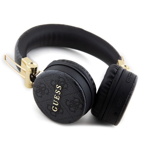 Безжични слушалки GUESS, PU 4G Metal Logo, Bluetooth, Stereo, GUBH704GEMK, Черен