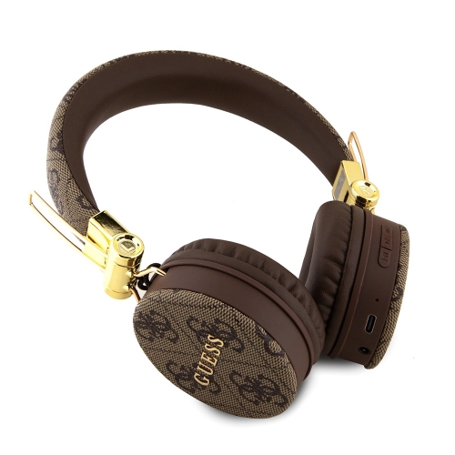 Безжични слушалки GUESS, PU 4G Metal Logo, Bluetooth, Stereo, GUBH704GEMW, Кафяв