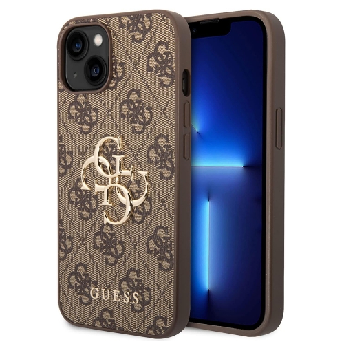 Калъф GUESS, PU 4G Metal Logo за iPhone 14, GUHCP14S4GMGBR, Кафяв
