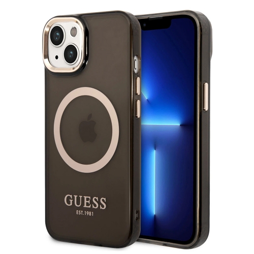 Калъф GUESS, Translucent MagSafe Compatible за iPhone 14, GUHMP14SHTCMK, Черен