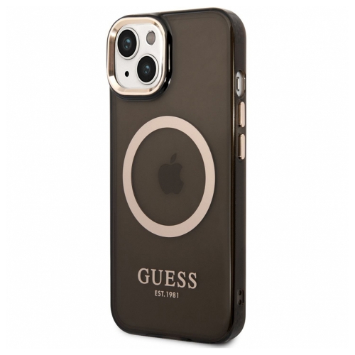 Калъф GUESS, Translucent MagSafe Compatible за iPhone 14, GUHMP14SHTCMK, Черен