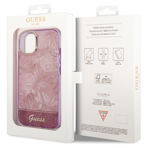 Калъф GUESS, Jungle Case за iPhone 14 Plus, GUHCP14MHGJGHP, Розов