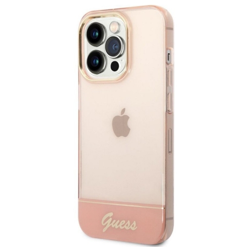 Калъф GUESS Camera Outline Translucent за iPhone 14 Pro, GUHCP14LHGCOP, Розов