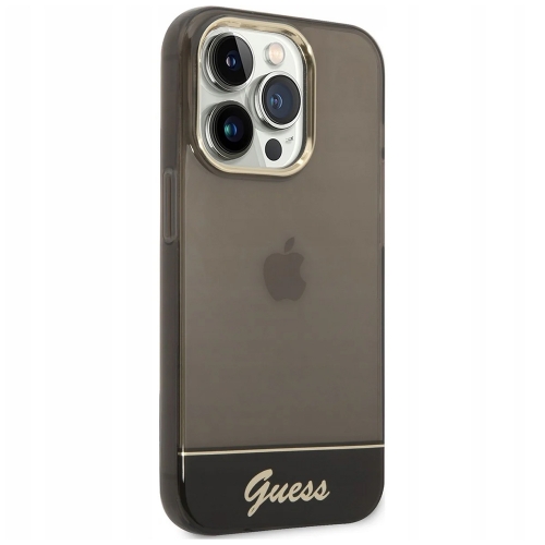 Калъф GUESS Camera Outline Translucent за iPhone 14 Pro Max, GUHCP14XHGCOK, Черен