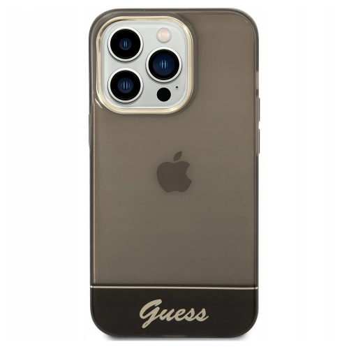 Калъф GUESS Camera Outline Translucent за iPhone 14 Pro Max, GUHCP14XHGCOK, Черен