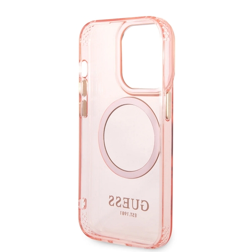 Калъф GUESS, Translucent MagSafe Compatible за iPhone 14 Pro Max, GUHMP14XHTCMP, Розов