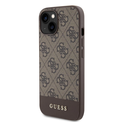 Калъф GUESS, 4G Stripe за iPhone 15, GUHMP15SG4GLBR, Кафяв