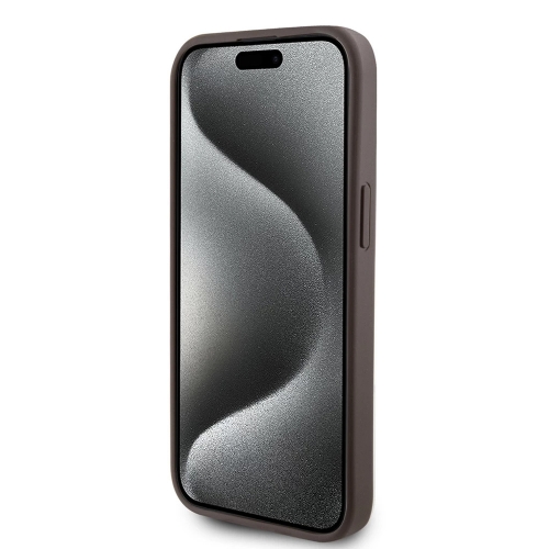 Калъф GUESS, 4G Stripe за iPhone 15, GUHMP15SG4GLBR, Кафяв