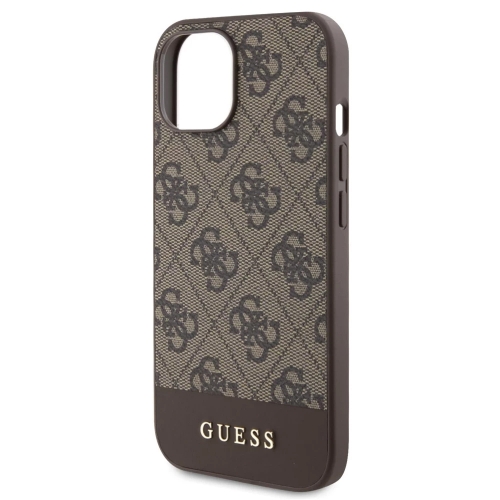 Калъф GUESS, 4G Stripe за iPhone 15, GUHMP15SG4GLBR, Кафяв