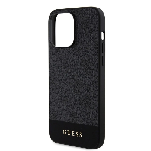 Калъф GUESS 4G Stripe за iPhone 15 Pro, GUHMP15LG4GLGR, Черен