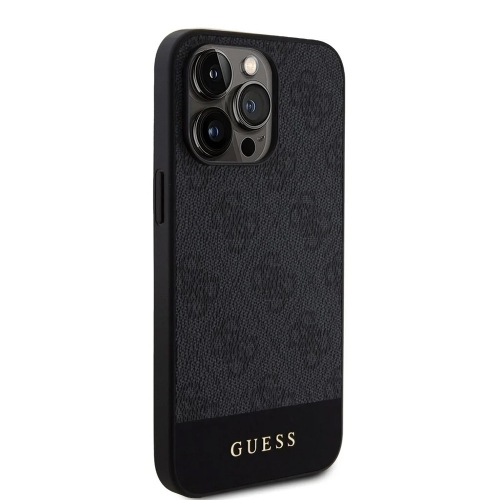 Калъф GUESS 4G Stripe за iPhone 15 Pro, GUHMP15LG4GLGR, Черен