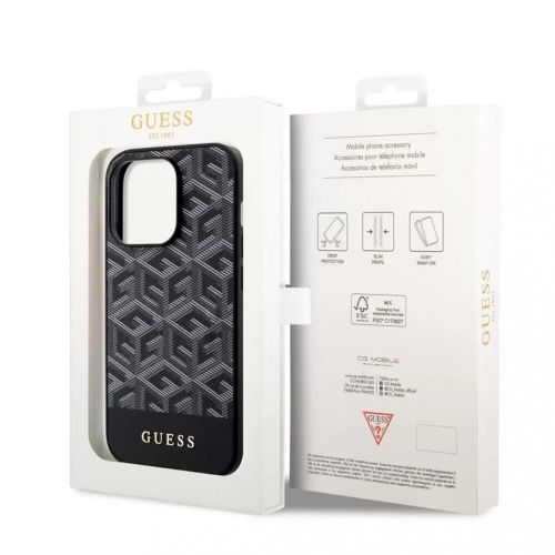 Калъф GUESS, PU G Cube MagSafe за iPhone 13, GUHMP13MHGCFSEK, Черен