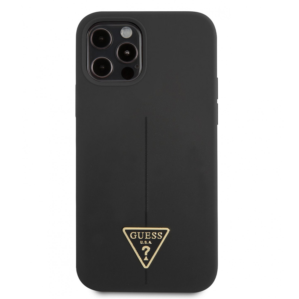 Калъф GUESS, Silicone Line Triangle за iPhone 13 Pro, GUHCP13LSLTGK, Черен