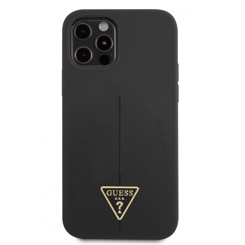 Калъф GUESS, Silicone Line Triangle за iPhone 13 Pro, GUHCP13LSLTGK, Черен