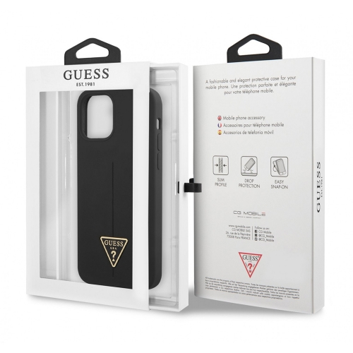 Калъф GUESS, Silicone Line Triangle за iPhone 13 Pro, GUHCP13LSLTGK, Черен