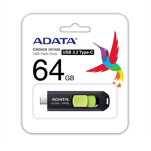 Флаш памет ADATA, 64GB, UC300,Type-C, Зелен