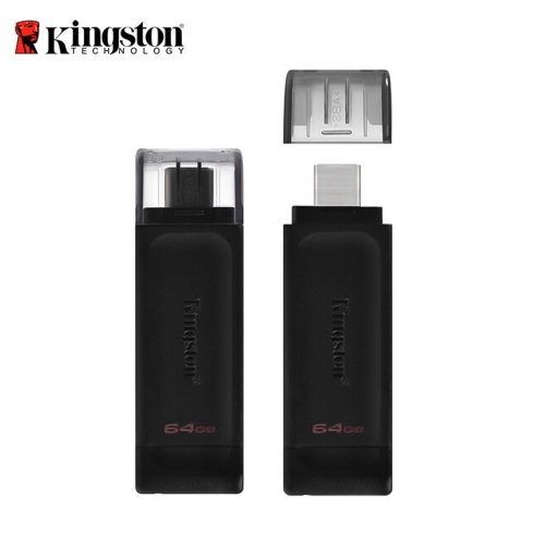 Флаш памет KINGSTON, 64GB, 3.2, TYPE-C, DT70, Черен