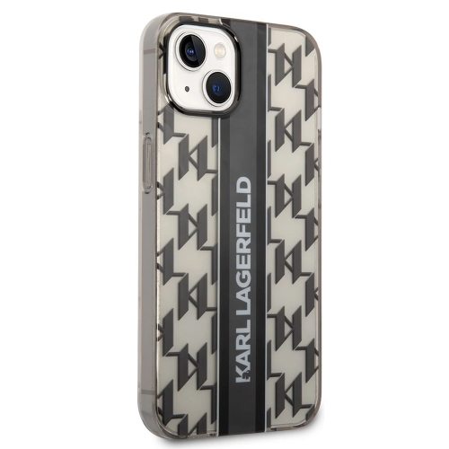 Калъф Karl Lagerfeld, Monogram Vertical Stripe за iPhone 14 Plus, KLHCP14MHKLSPCK, Черен