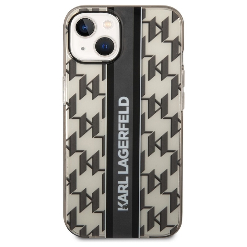 Калъф Karl Lagerfeld, Monogram Vertical Stripe за iPhone 14 Plus, KLHCP14MHKLSPCK, Черен
