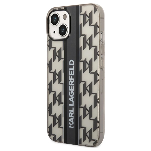 Калъф Karl Lagerfeld, Monogram Vertical Stripe за iPhone 14 Plus, KLHCP14MHKLSPCK, Черен