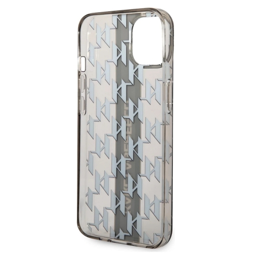 Калъф Karl Lagerfeld, Monogram Vertical Stripe за iPhone 14 Plus, KLHCP14MHKLSPCK, Черен
