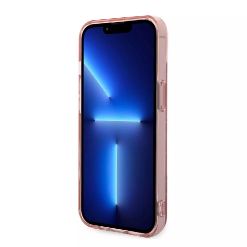 Калъф Karl Lagerfeld, Monogram Vertical Stripe за iPhone 14 Plus, KLHCP14MHKLSPCP, Розов