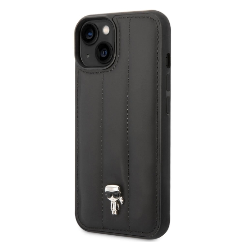 Калъф Karl Lagerfeld, Quilted Puffy Ikonik Logo за iPhone 14 Plus, KLHCP14MPSQPK, Черен