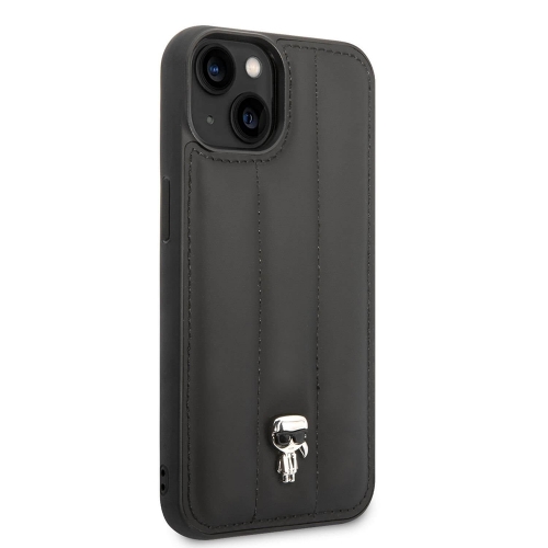 Калъф Karl Lagerfeld, Quilted Puffy Ikonik Logo за iPhone 14 Plus, KLHCP14MPSQPK, Черен