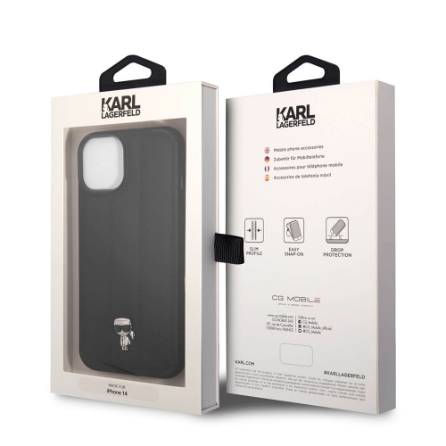 Калъф Karl Lagerfeld, Quilted Puffy Ikonik Logo за iPhone 14 Plus, KLHCP14MPSQPK, Черен