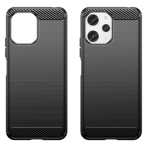 Силиконов Калъф Carbon Fibre Brushed за Xiaomi Redmi 12 4G, Черен