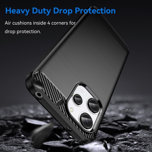 Силиконов Калъф Carbon Fibre Brushed за Xiaomi Redmi 12 4G, Черен