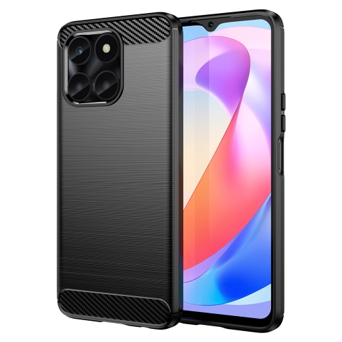Силиконов Калъф Carbon Fibre Brushed за Huawei Honor X6a 4G, Черен