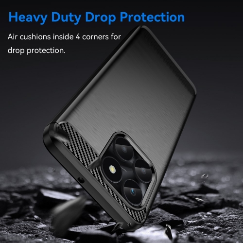 Силиконов Калъф Carbon Fibre Brushed за Huawei Honor X6a 4G, Черен